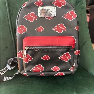 Bioworld Naruto Akatsuki Sasuke Red Cloud Anti Leaf  Mini Backpack  Anime